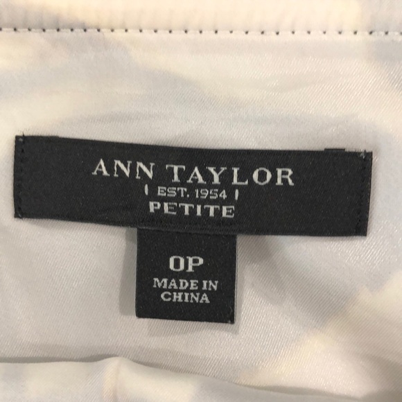 Ann Taylor Lined Skirt Silk Blend Floral Print Zip & Snap Elastic Waistband W 0P - Picture 5 of 6